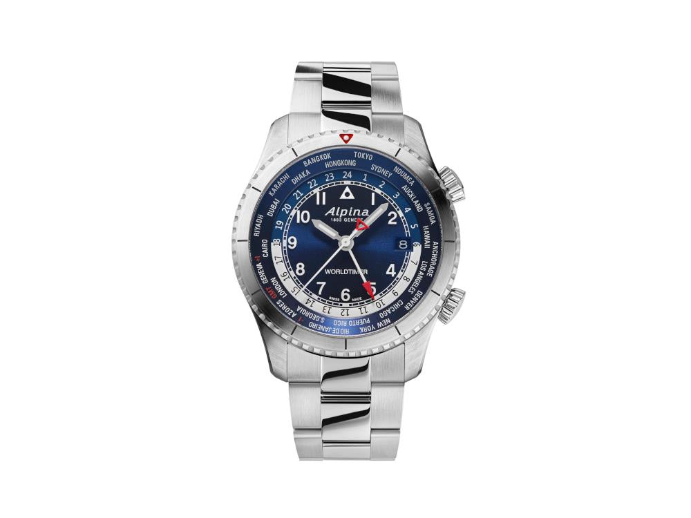 Montre à Quartz Alpina Startimer Pilot Quartz Worldtimer, 41 mm, AL-255N4S26B