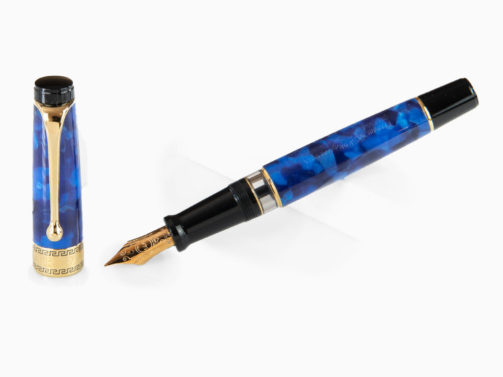 Stylo Plume Aurora Optima, Auroloide, Bleu, Plaqué or, 996B