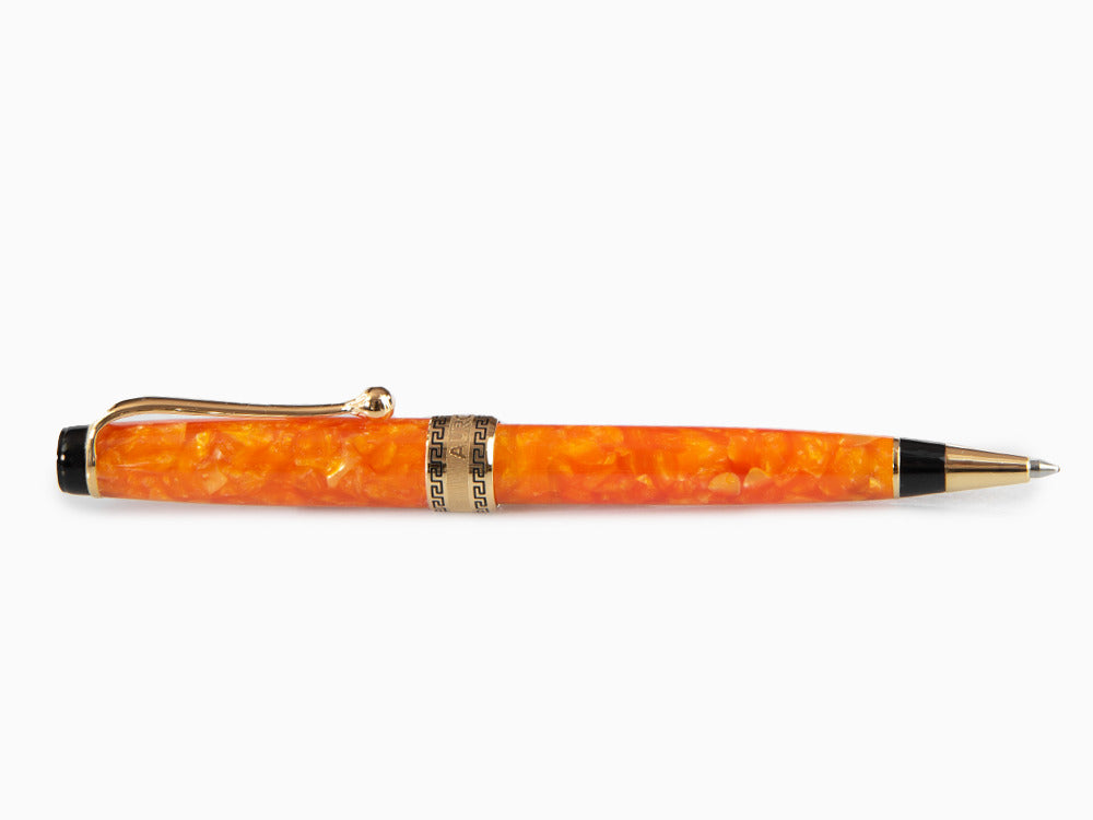 Stylo bille Aurora Optima 2020 Arancio, Auroloide, Orange, Plaqué or, 998-OR
