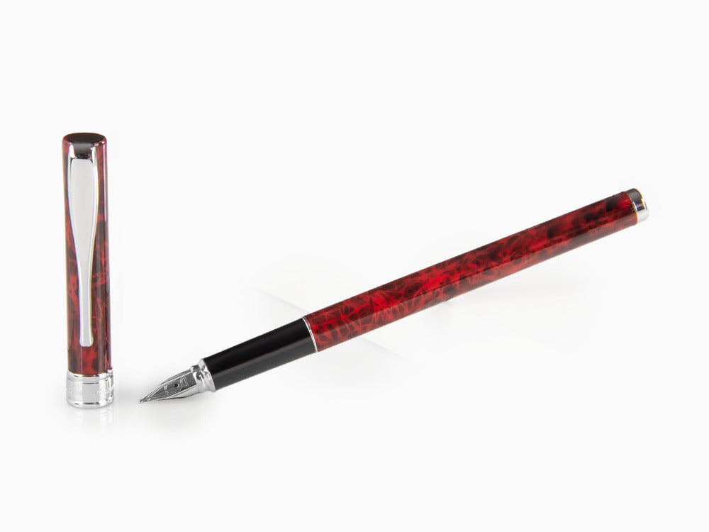 Stylo Plume Aurora Magellano -  Laque Bordeaux et Chromés - A18CX