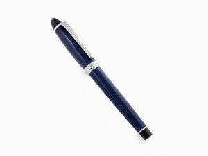 Stylo Plume Aurora Ipsilon, Résine satinée, Bleu, Rhodium, B11-CB