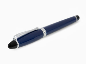 Stylo Plume Aurora Ipsilon, Résine satinée, Bleu, Rhodium, B11-CB