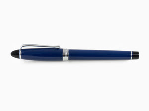 Stylo Plume Aurora Ipsilon, Résine satinée, Bleu, Rhodium, B11-CB