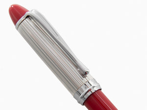 Stylo Bille Aurora Ipsilon Silver- Argent .925 et Résine Rouge - B34CR