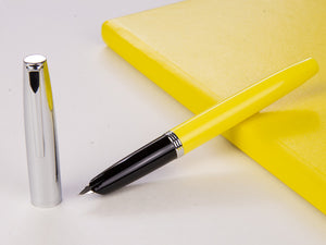 Stylo Plume Aurora Duo-Cart, Résine, Jaune, Chrome, DC57-CYM