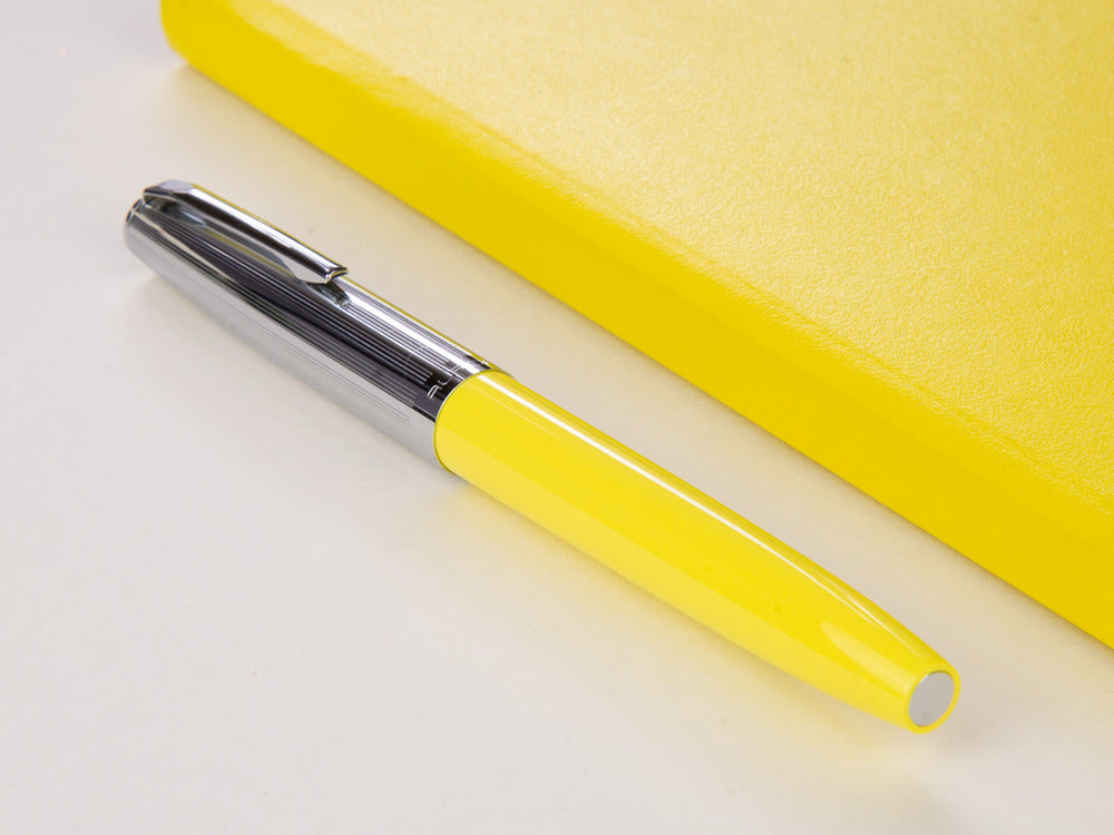 Stylo Plume Aurora Duo-Cart, Résine, Jaune, Chrome, DC57-CYM