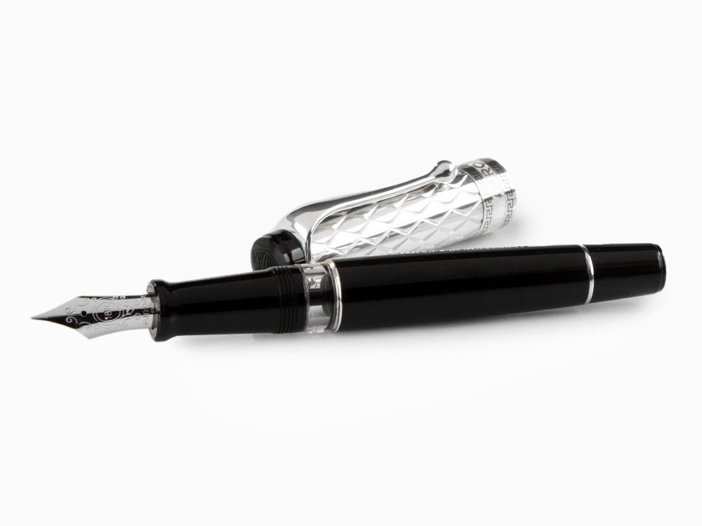 Stylo Plume Aurora Rifflesi, Résine, Argent .925, G11-CN