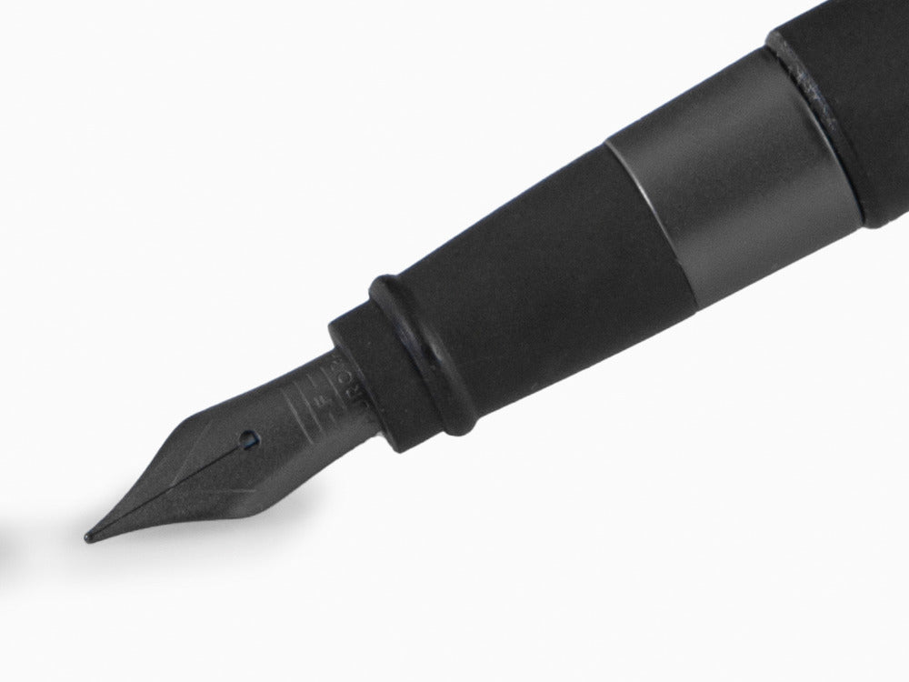 Stylo Plume Aurora TU Full Metal Black, Résine, Ruthénium, Noir, T10-CRN