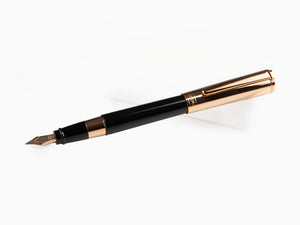 Stylo Plume Aurora TU, Résine, PVD Or Rosé, Noir, T11CPN