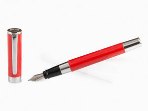 Stylo Plume Aurora TU en Résine Rouge - Chromé - T11R