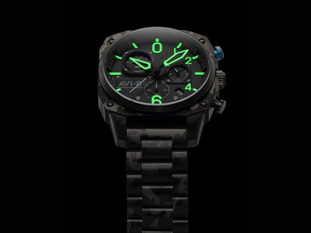 Montre Quartz AVI 8 Hawker Hunter Retrograde Night Camo Noir