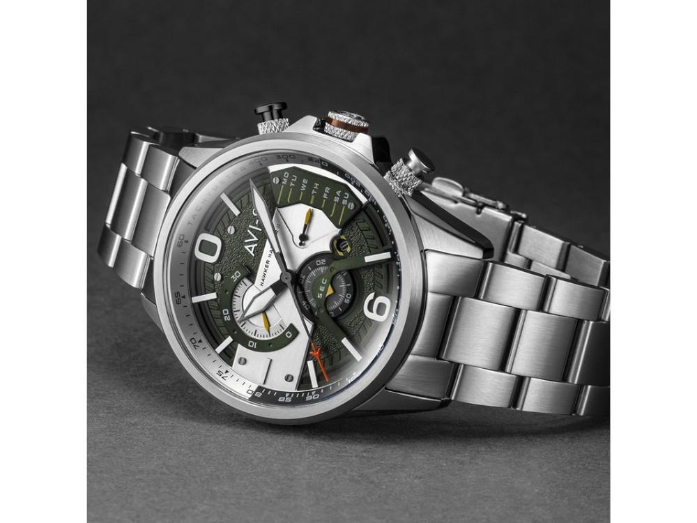 Montre à Quartz AVI-8 Hawker Harrier Steel Military Green, 44 mm, AV-4056-11