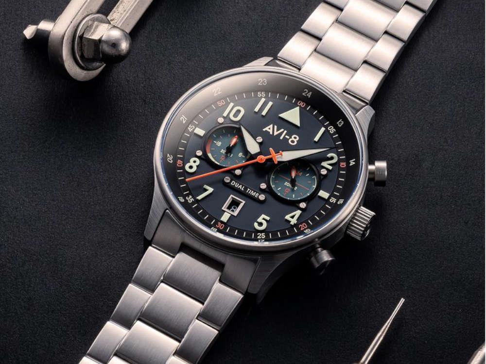 Montre à Quartz AVI-8 Hawker Hurricane Carey Dual Time Gutersloh, AV-4088-22