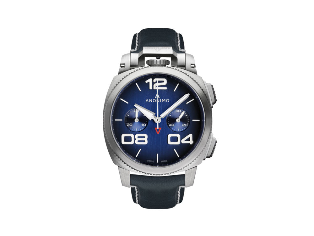 Montre Automatique Anonimo Militare Chrono, Bleu, 43,4 mm, AM-1120.01.003.A03