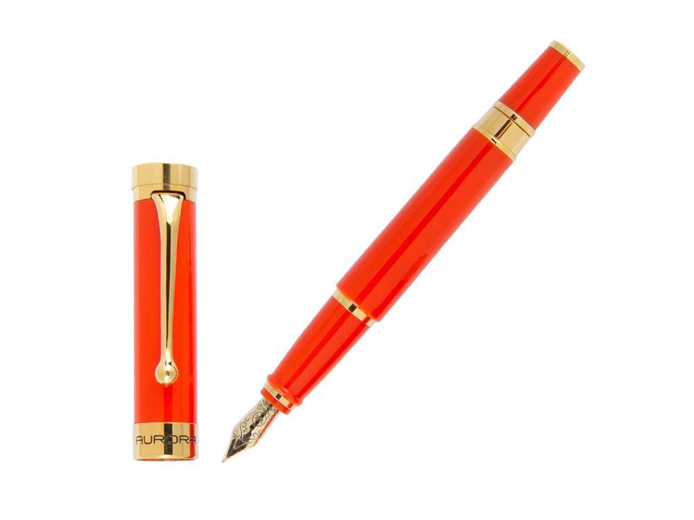 Stylo Plume Aurora EDO, Résine, PVD Or, Orange, O11-O