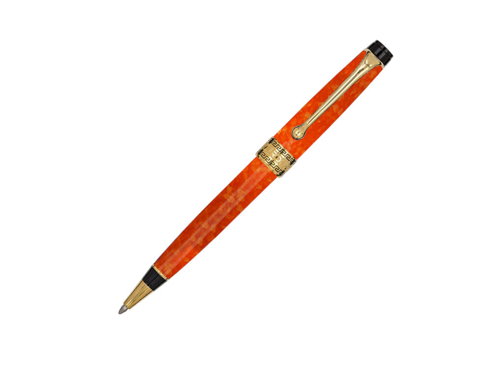 Stylo bille Aurora Optima 2020 Arancio, Auroloide, Orange, Plaqué or, 998-OR