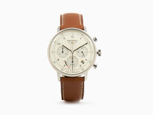 Montre à Quartz Bauhaus Solar Chronograph, Beige, 41 mm, Jour, 2086-5