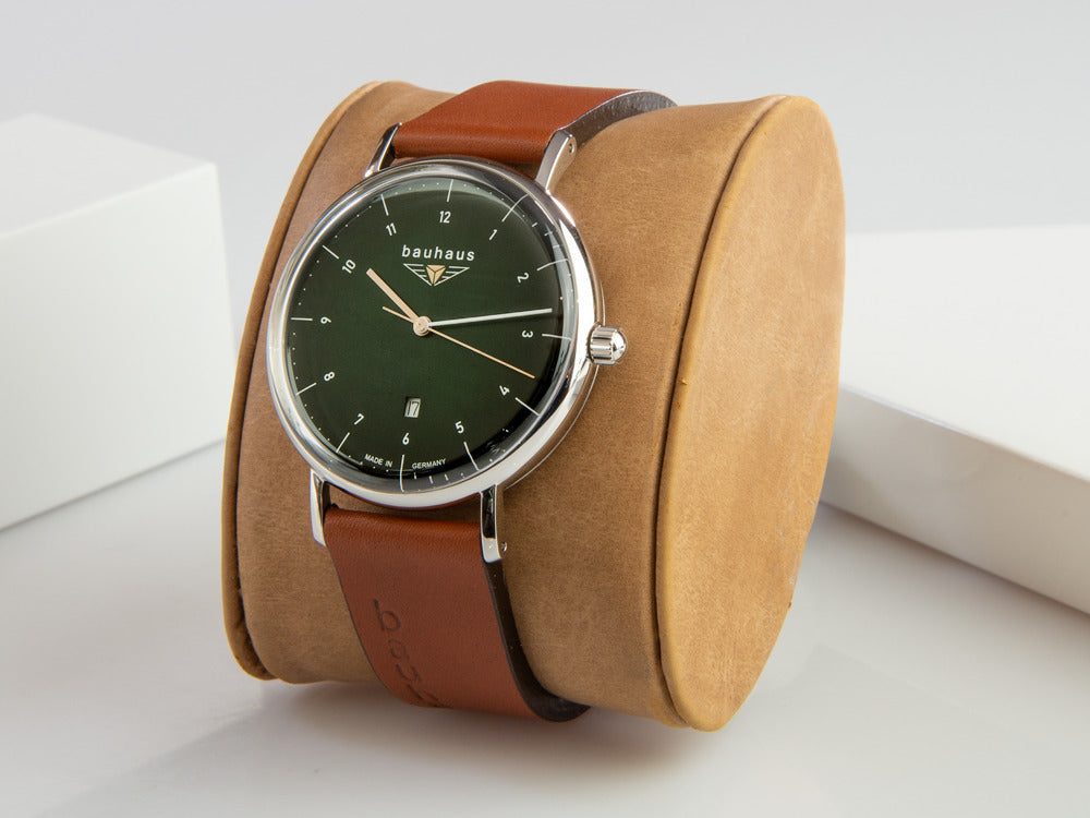 Montre à Quartz Bauhaus, Vert, 41 mm, Jour, 2140-4