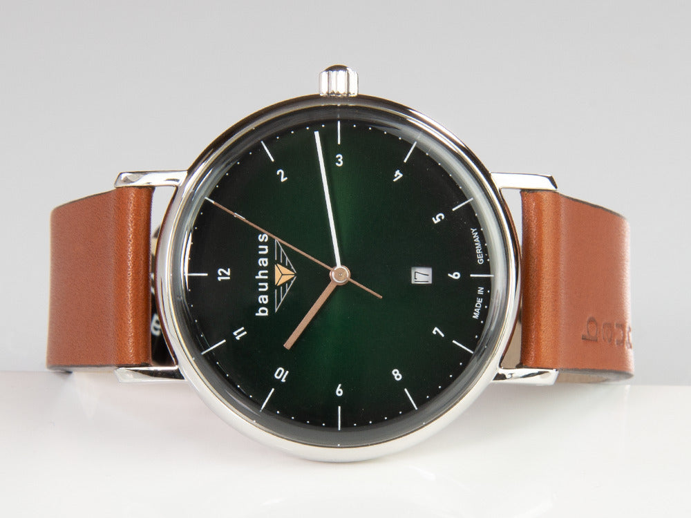 Montre à Quartz Bauhaus, Vert, 41 mm, Jour, 2140-4