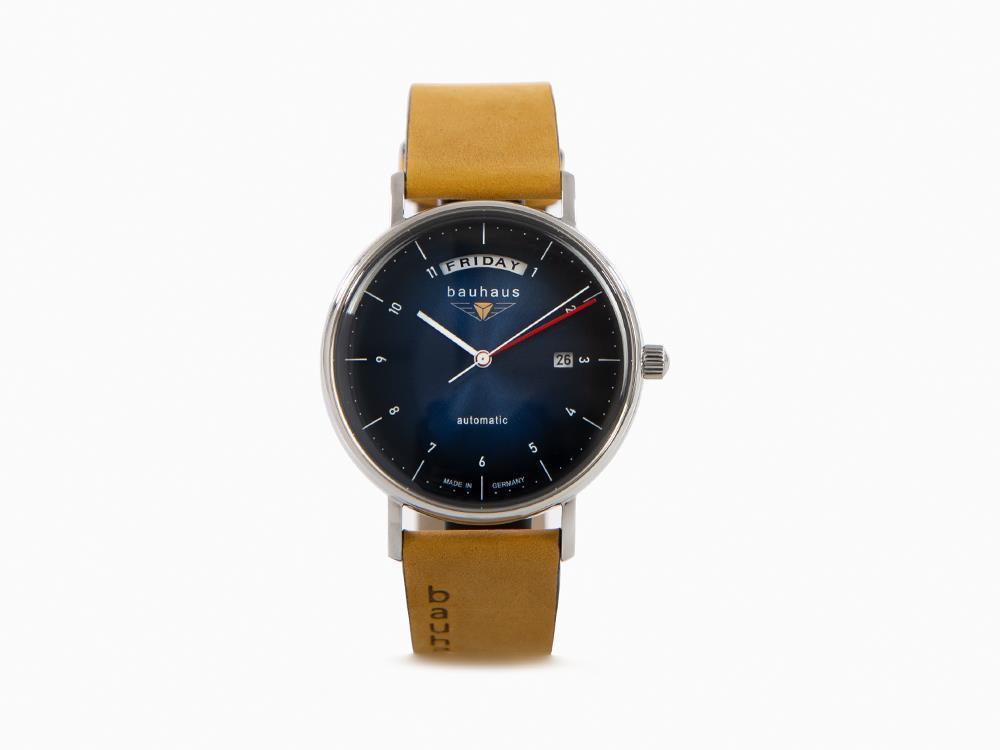 Montre Automatique Bauhaus, Bleu, 41 mm, Jour et Date, 2162-3