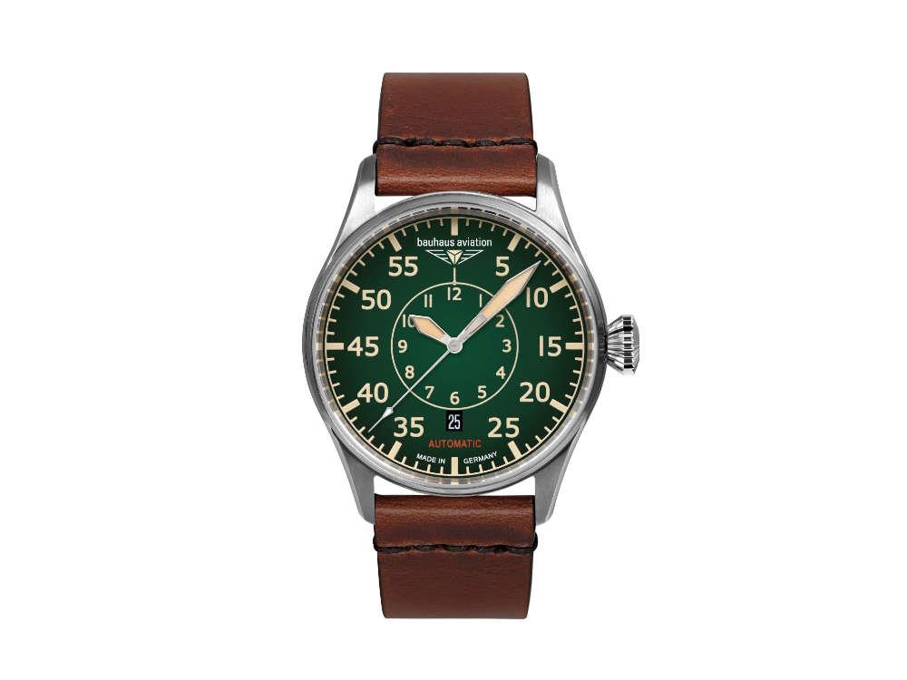 Montre Automatique Bauhaus Aviation Flight Control, Vert, 42 mm, SW 220, 2756-4