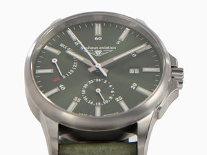 Montre Automatique Bauhaus Aviation, Titane, Vert, 42 mm, Jour, 2860-4