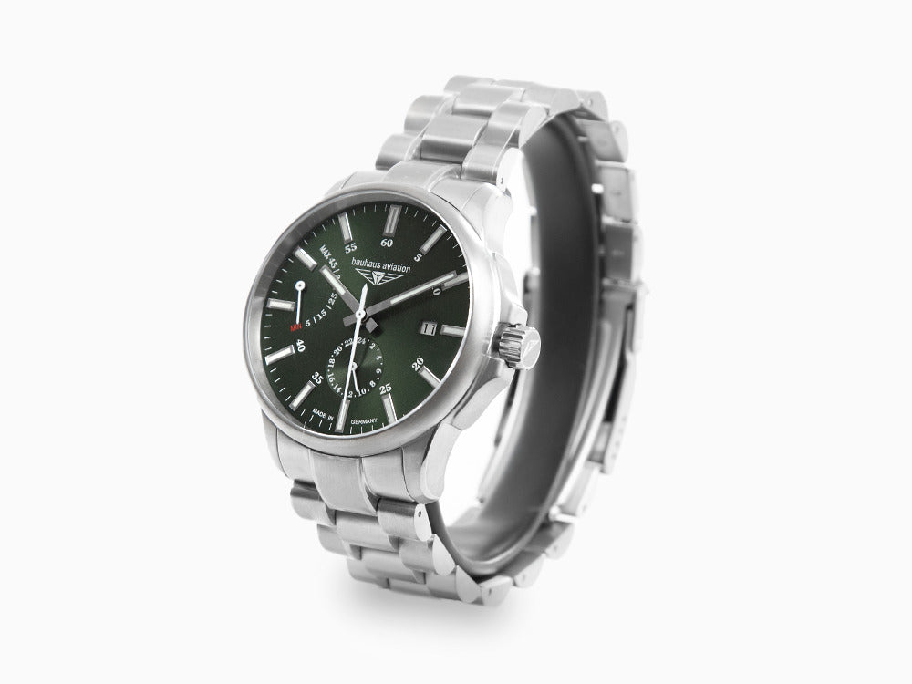 Montre Automatique Bauhaus Aviation, Titane, Vert, 42 mm, Jour, 2860M-4