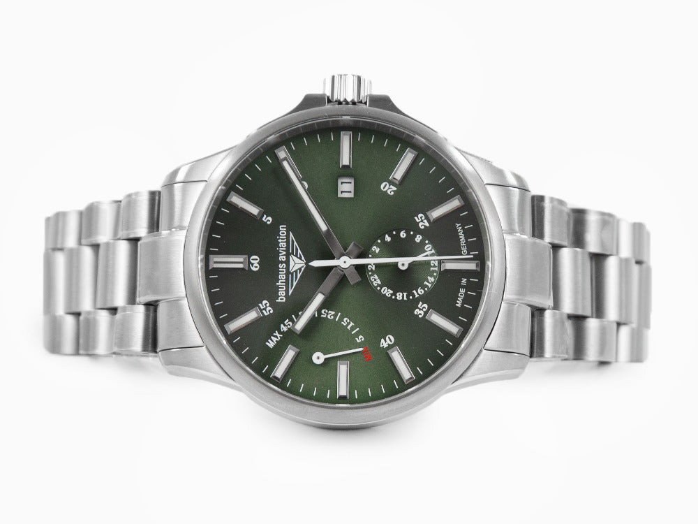 Montre Automatique Bauhaus Aviation, Titane, Vert, 42 mm, Jour, 2860M-4