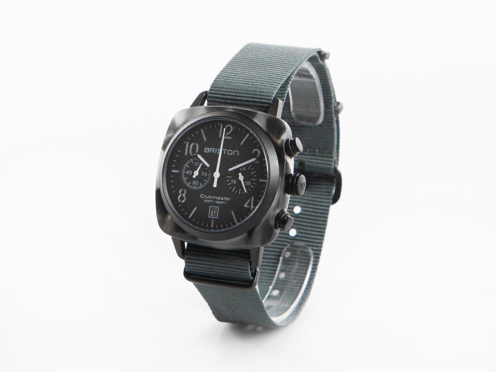 Montre Briston Clubmaster Classic Alpine Hunter, Noir, 40 mm, 15140.PBAM.GT.3.NG