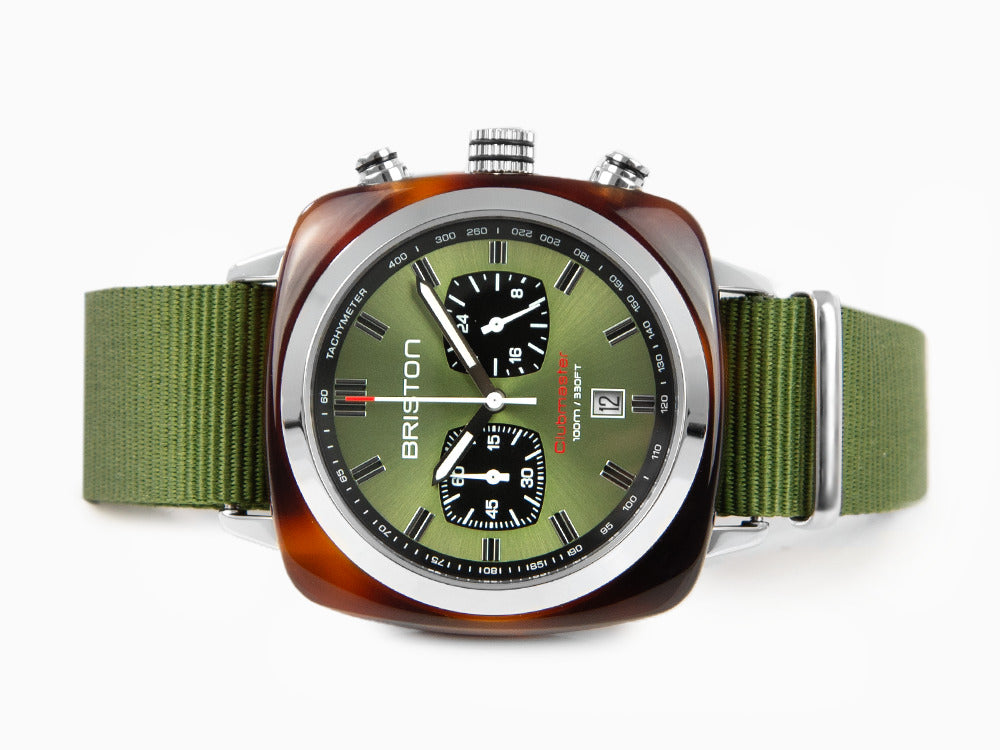 Montre à Quartz Briston Clubmaster Sport, Vert, 42 mm, 20142.SA.TS.26.NOL