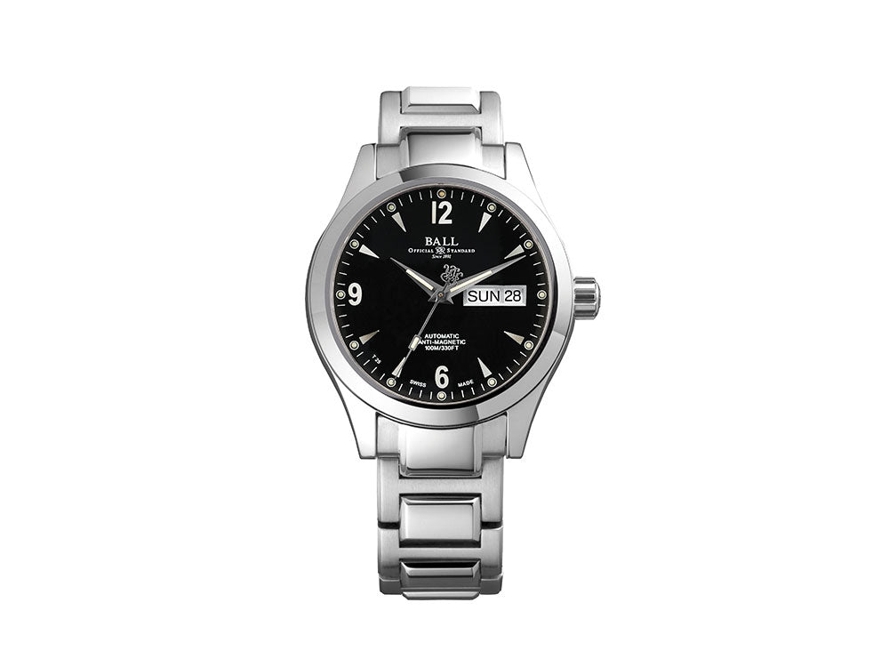 Montre Ball Engineer II Ohio, Ball RR1102, Noir, Bracelet en acier, 40mm.