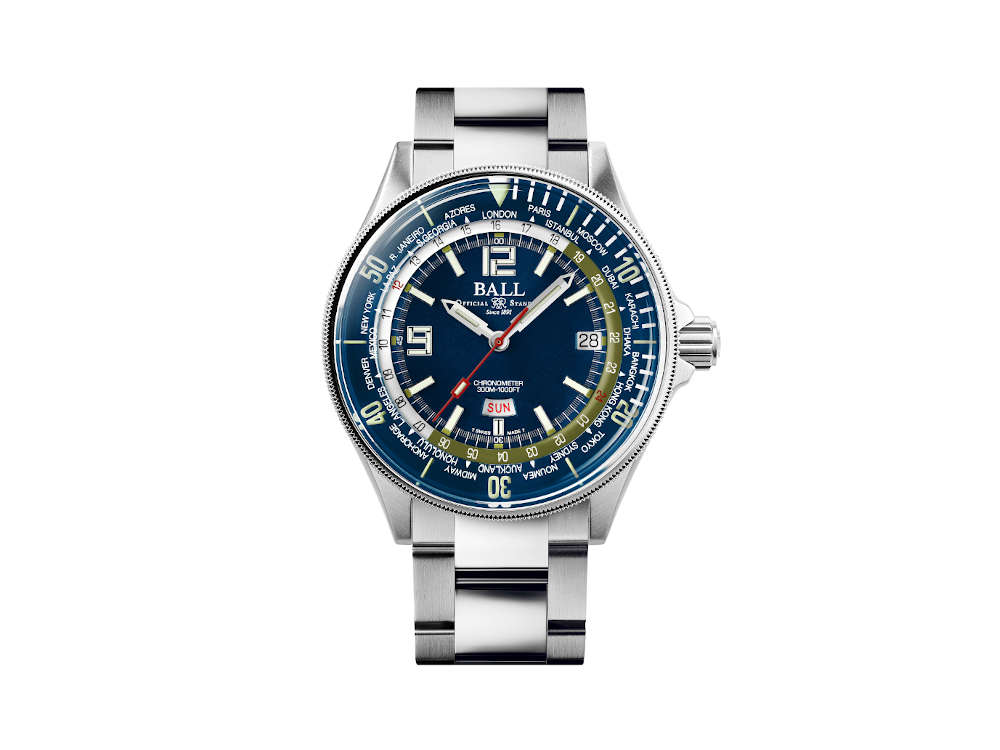 Montre Automatique Ball Engineer Master II Diver Worldtimer, COSC, DG2232A-SC-BE