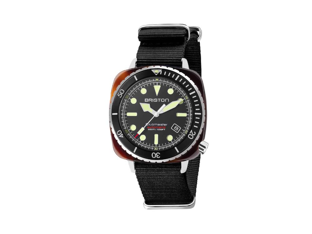 Montre Automatique Briston Clubmaster Diver, Noir, 44 mm, 21644.SA.T.1.NB