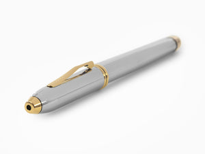 Stylo Plume Cross Townsend, Chrome, Argent, Poli, Plaqué Or 23K, 0506