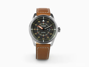 Montre à Quartz Citizen OF Aviator, Eco Drive, 45 mm, AW1360-12H