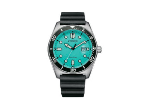 Montre à Quartz Citizen OF, Vert, 43 mm, Caoutchouc, 10 atm, AW1760-14X