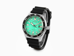 Montre à Quartz Citizen OF, Vert, 43 mm, Caoutchouc, 10 atm, AW1760-14X