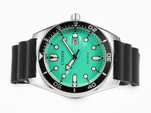 Montre à Quartz Citizen OF, Vert, 43 mm, Caoutchouc, 10 atm, AW1760-14X