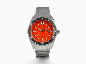 Montre à Quartz Citizen OF, Orange, 43 mm, 10 atm, AW1760-81X