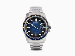 Montre à Quartz Citizen OF Marine 1810, Bleu, 41.5 mm, 10 atm, AW1810-85L