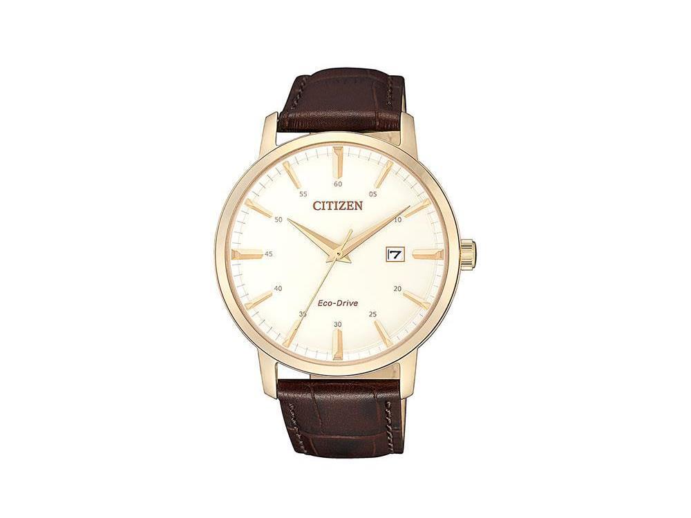 Montre à Quartz Citizen OF, Eco Drive E111, 40 mm, Bracelet en cuir,BM7463-12A