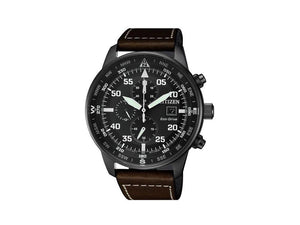 Montre à Quartz Citizen OF, Eco Drive B612, 44 mm, Bracelet en cuir, CA0695-17E