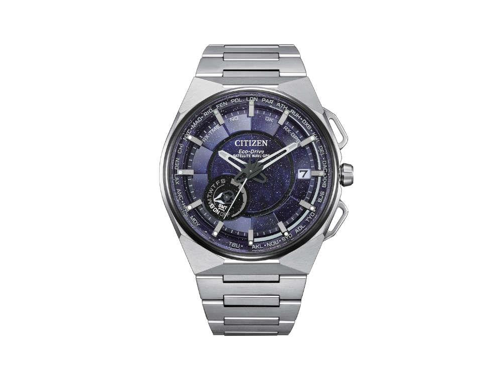 Montre à Quartz Citizen Satellite Wave GPS F150, 45.4 mm, Bleu, CC3097-52L