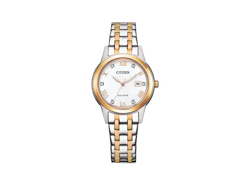 Montre à Quartz Citizen Lady, Eco Drive J710, 29.4 mm, Blanc, FE1246-85A