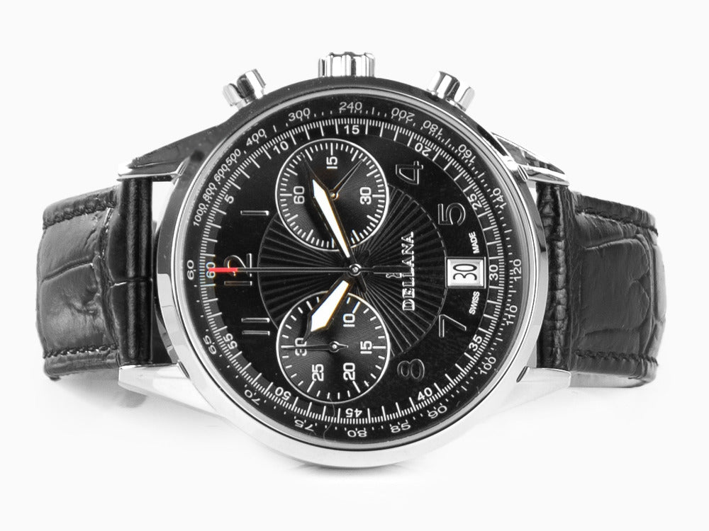 Montre à Quartz Delbana Classic Retro Chronograph, 42 mm, Cuir, 41601.672.6.034