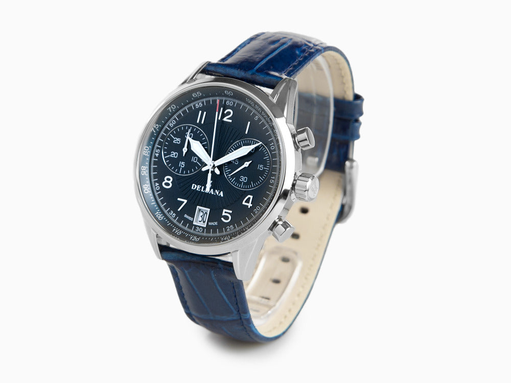 Montre à Quartz Delbana Classic Retro Chronograph, 42 mm,Cuir, 41601.672.6.044