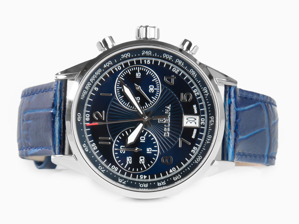 Montre à Quartz Delbana Classic Retro Chronograph, 42 mm,Cuir, 41601.672.6.044