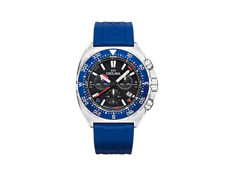 Montre à Quartz Delma Racing Oceanmaster, Chrono, Noir, 44 mm,  41501.678.6.048