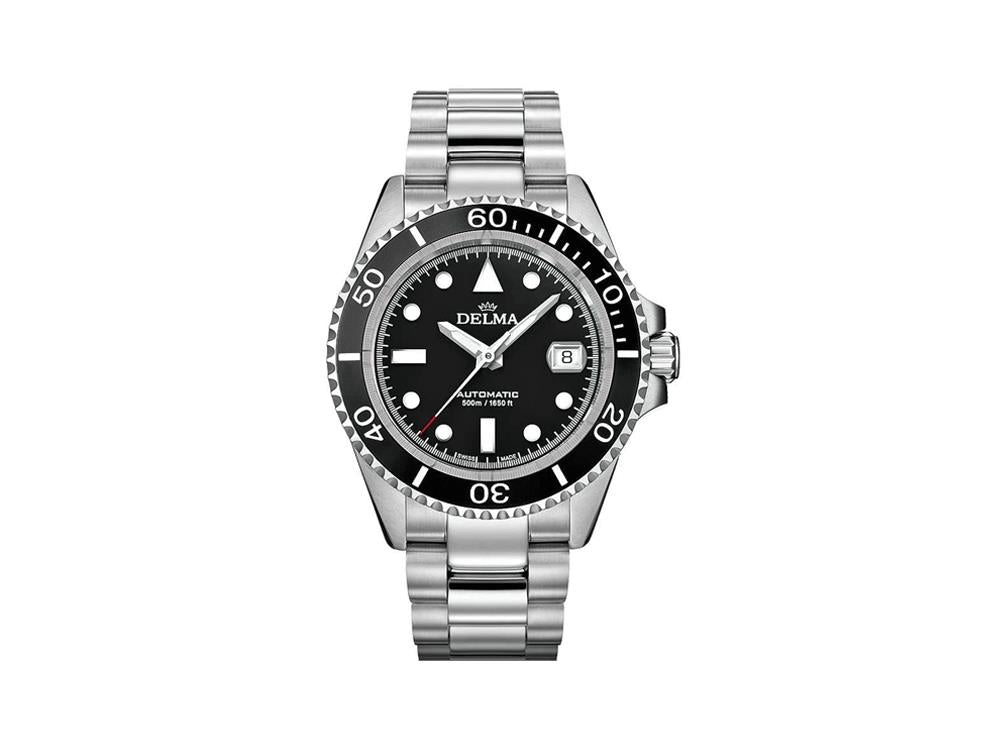 Montre Automatique Delma Diver Commodore, Noir, 43 mm, 41701.690.6.031