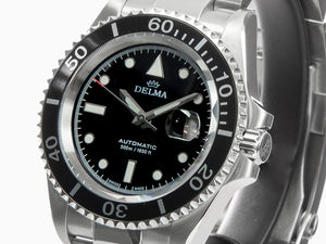 Montre Automatique Delma Diver Commodore, Noir, 43 mm, 41701.690.6.031